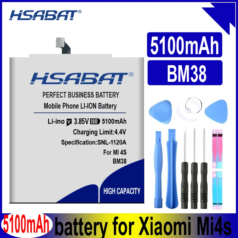 HSABAT BM38 5100mAh Baterija Xiaomi Mi4s Mi 4S M4S