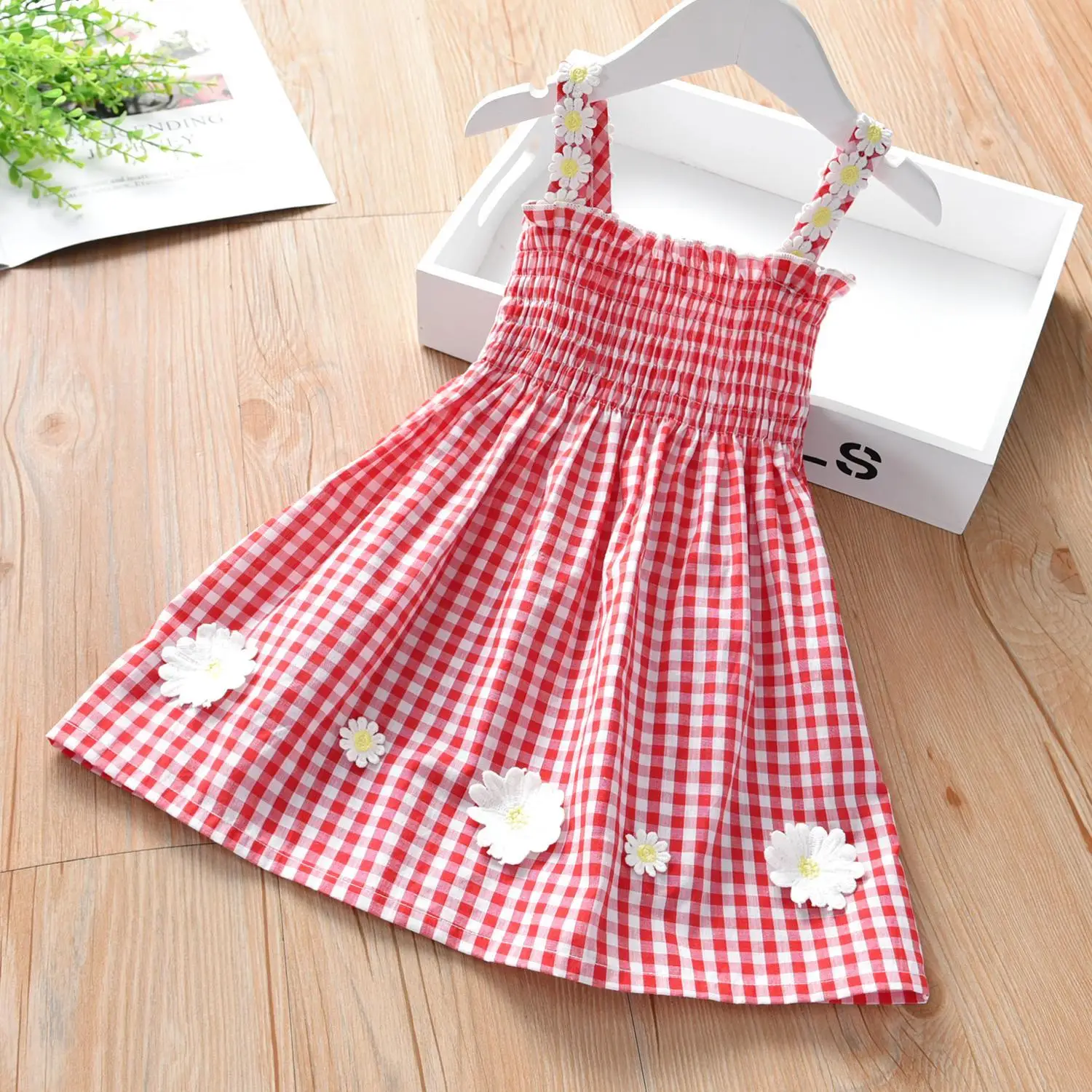 VIDMID Naujas Pledas Suknelė Mergaitė princesė rankovių medvilnės drabužius mergaitė medvilnės baby vasaros mados suknelės vaikams P736