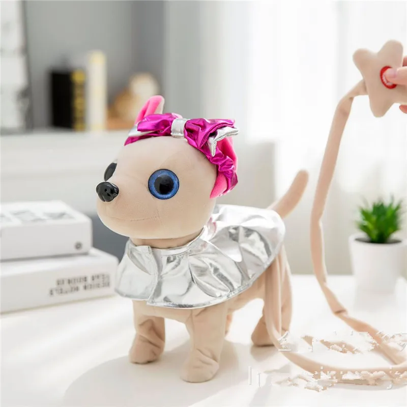 Elektroninių Pet Chi Chi Robotas Šuo pliušinis Įdaryti Gyvūnų, Vaikščioti, Dainuoti Interaktyvus šuns Žaislas Su maišeliu Vaikams, Vaikams, Gimtadienis