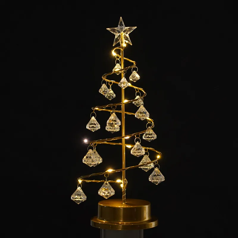 Led kaustytomis geležies naktinė lempa kristalų Kalėdų eglutė lempos gimtadienio dovana kambarys miegamasis apdailos stalo lempos