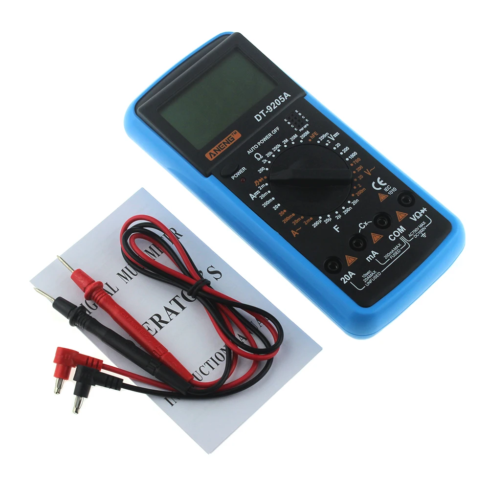 DT9205A hFE AC DC LCD Ekranas Profesionalų Elektrinį Rankinį Testeris, Matuoklis Skaitmeninis Multimetras Multimetro Ammeter Multitester