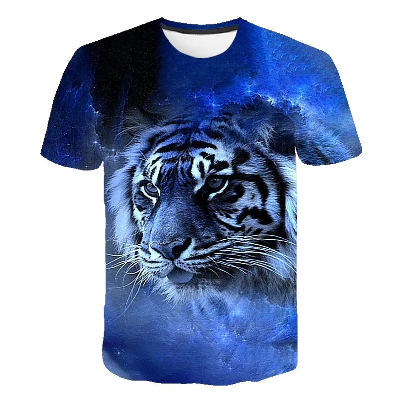3D Spausdinimo Kitų Gyvūnų marškinėliai Vyrams Tigras 3d T-shirt Punk Print t Marškiniai Plius Dydis-trumpomis Rankovėmis Vyrams 