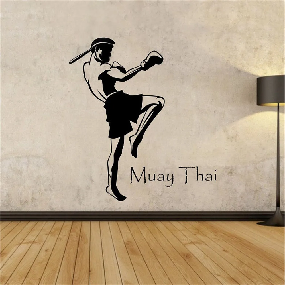 Muay Thai Žaidėjas Sienų Lipdukai Namų Dekoro Kambarį Nuimamas Sienų Lipdukai, Lipnios Vinilo Lipdukai