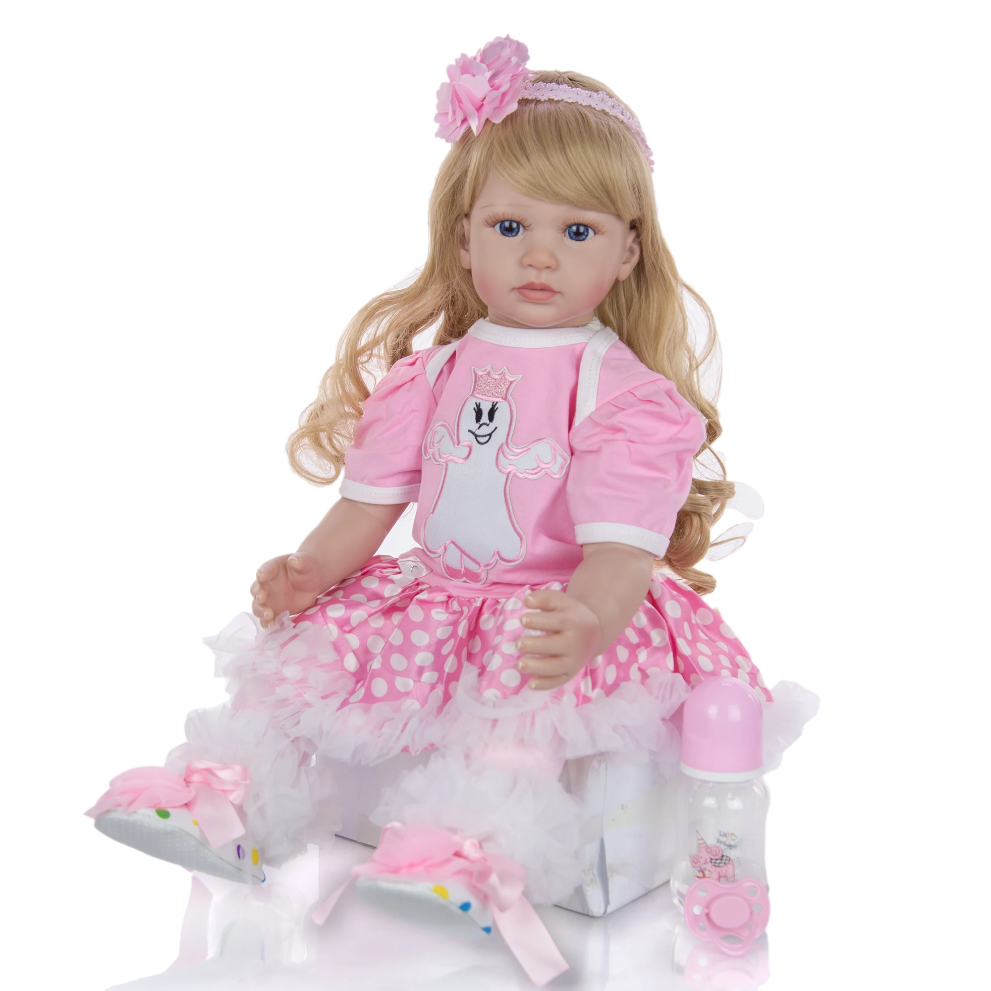 KEIUMI Puikus Reborn Baby Princess Lėlių Mielas Minkštas Vinilo Audiniu Kūno Modeliavimas 60 cm Lėlė Baby Žaislų Mada Vaikas Kalėdinė dovana
