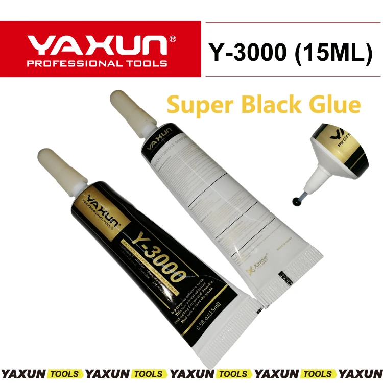 5vnt 15ml YAXUN Y-3000 geriausios kokybės Black Klijai Lipnios mobiliųjų rėmo touch,originalus gel, multi-purpose papuošalai kristalai