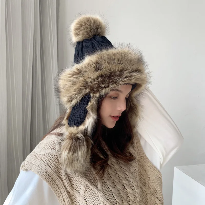 Žiemos Moterų Skrybėlę Earflap Skrybėlės Šiltas, Minkštas rusijos Ushanka Tirštėti Trapper Sniego Slidinėjimo Kepurė Šilta Kepurė