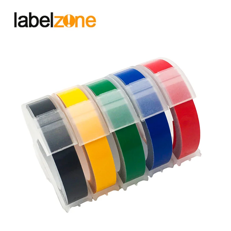 Labelzone 9MM 6MM mixd spalva 3D iškilumo juostelė Dymo etiketės spausdinimo mašina PVC etiketės Dymo juostelė Motex E101, CIDY C 101