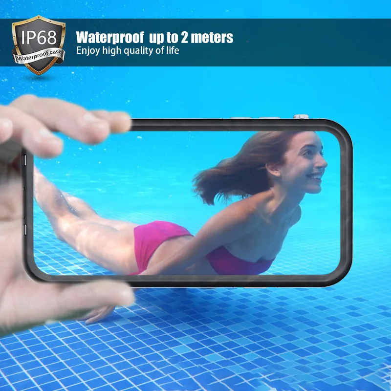 SHELBOX IP68 Vandeniui Telefono dėklas skirtas iPhone 11 Pro Max Povandeninio Plaukimo Sporto Padengti Atveju iPhone, 11 Pro atsparus smūgiams Atveju