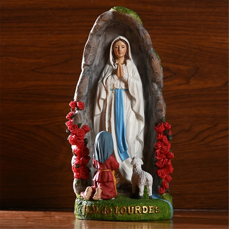 Miniatiūriniai Our Lady of Lourdes Figūrėlės Reikmenys, skirti Patalpų Dekoro X6HC