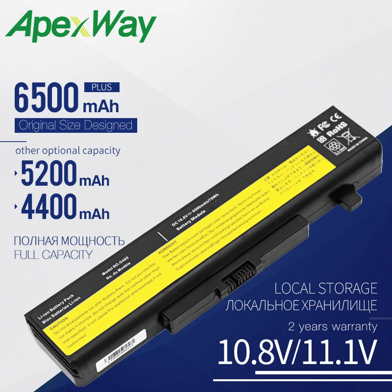 Apexway Nešiojamas Baterija L11L6F01 L11L6R01 L11L6Y01 L11M6Y01 L11N6R01 L11N6Y01 Lenovo Y480 G480 G485 G580 G585 Z580 Z585 Z485