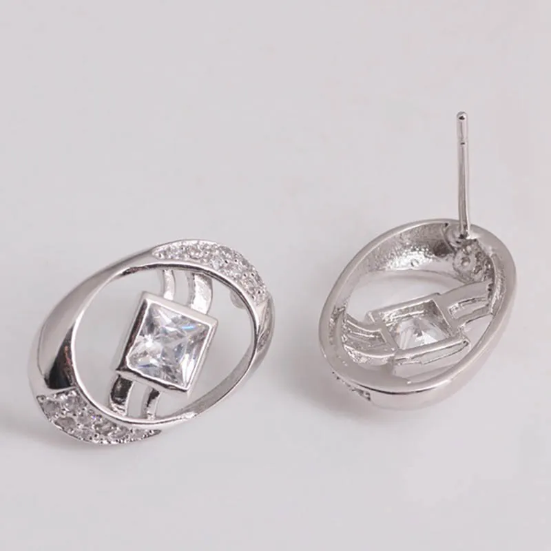 Jellystory mados 925 sidabro stud auskarai su kvadrato formos 5*5mm ruby ametistas brangakmenių auskarai moterims vestuvių papuošalai