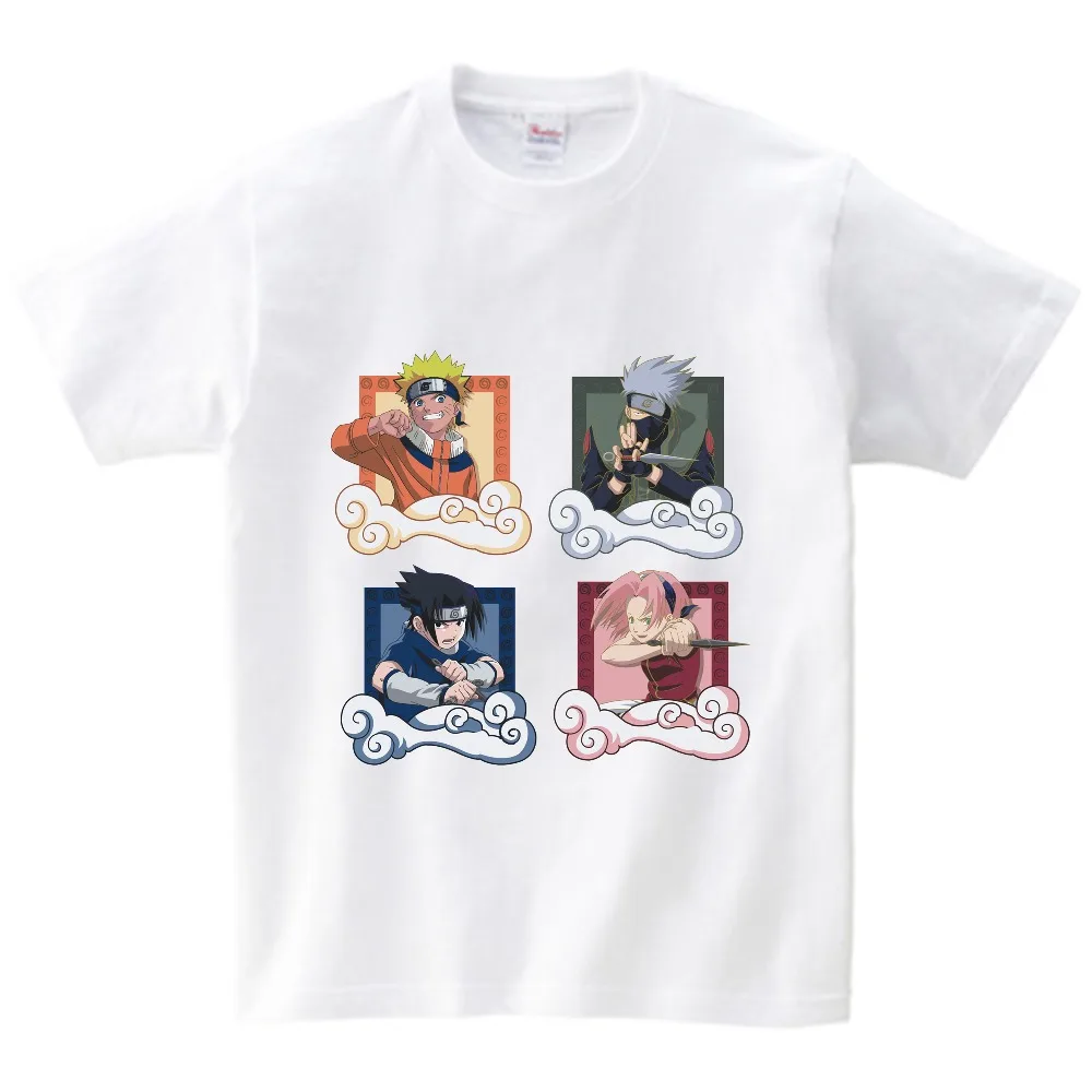 Japonų Anime Naruto Spausdintos Vaikų Medvilnės marškinėliai Vaikai Mados Vasara O-Kaklo Tees Berniukai/Mergaitės, Minkšti Viršūnes Kūdikių Drabužiai NN