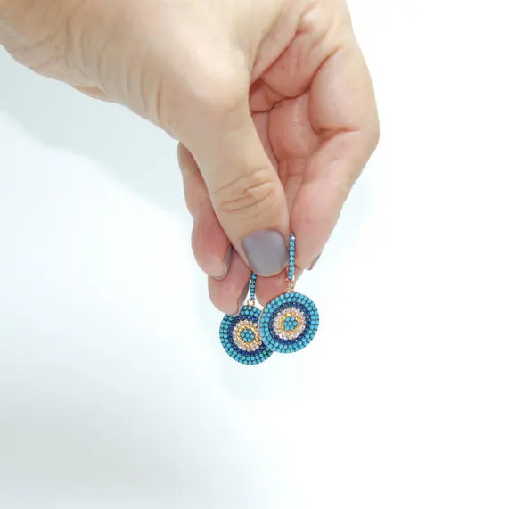 2017 aukštos kokybės gražių moterų įrašą nano mėlyna mikro nutiesti turas žavesio auskarai