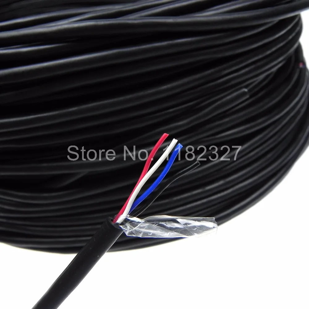 4 branduolių 28AWG ekranuotą dviejų gyslų vytos poros kabelį rvv4 elektros kabelis wiremulti suvyta PVC 4core vario USB maitinimo kabelis