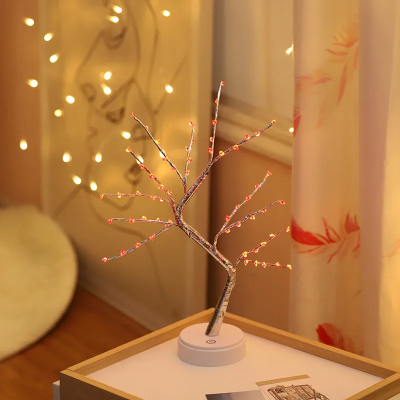 108 LED Kalėdų Beržo Medžio, Šviesą Balta Šakelė Medžio Velykų Namų Dekoracijas Patalpų Kalėdų Žvaigždėtą Naktį Aplinkos Šviesos Žibintai