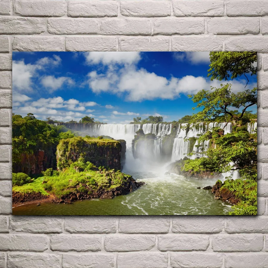 Igvasu krioklys krioklys, upė argentinoje gamtos kraštovaizdžio kambarį dekoro ir namų sienos meno dekoro medžio rėmo audinio plakatai KH502