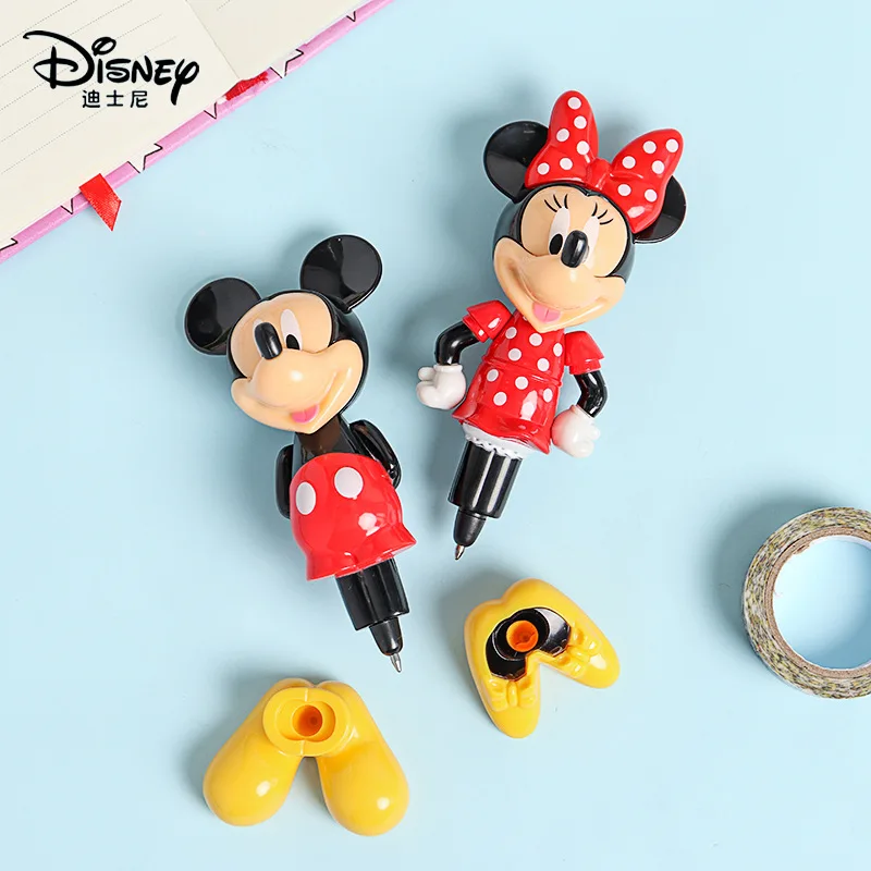 Disney Originali Raštinės reikmenys Mickey Minnie Studentų Modeliavimo Pen Kūrybos Mielas Animacinių filmų 3D Tušinukas ABS Lukštais Kulka 0.5