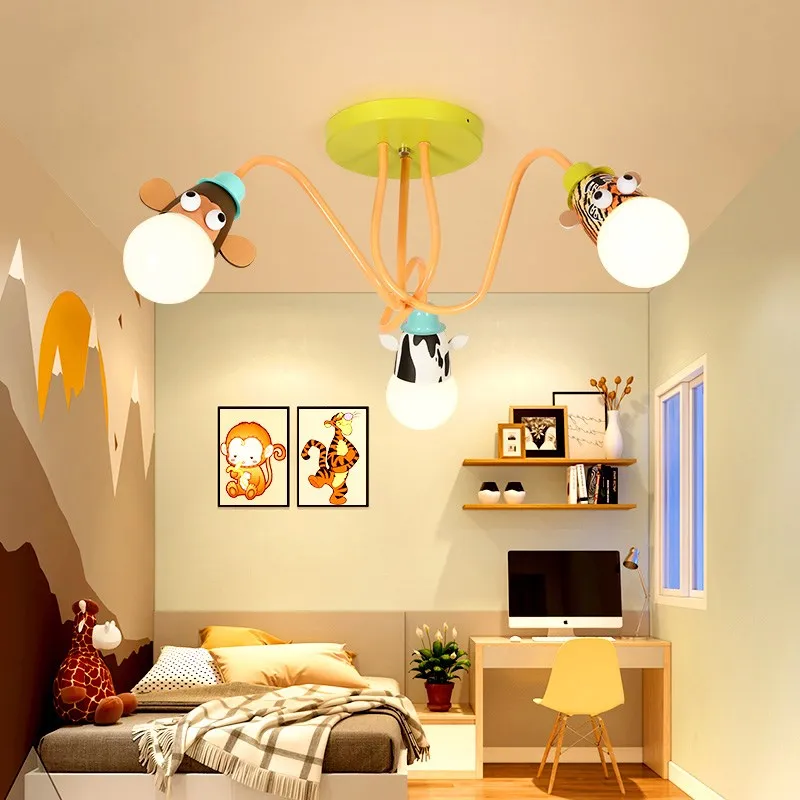 Vaikų kambario lempa, berniukas, mergaitė, kambario, miegamojo, LED lubų šviesos Šiaurės kūrybos animacinių filmų gyvūnų Amerikos asmenybės lubų lempa