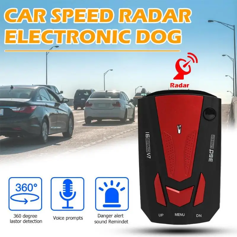 Automobilių Radaro Detektorius 360 Laipsnių Transporto priemonės V7 Kontroliuoti Greitį Balso Įspėjimo Signalas Įspėjimas 16 Juosta, LED Ekranas, anglų, rusų Auto