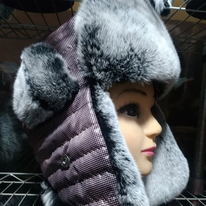 Mados Spalvinga Žiemos Skrybėlę Moterų, Mergaičių Bombonešis Skrybėlę Earflap Bžūp Šaltą Žiemą Sustorėjimas, Šiltos tikro Kailio rusijos Trapper Hat