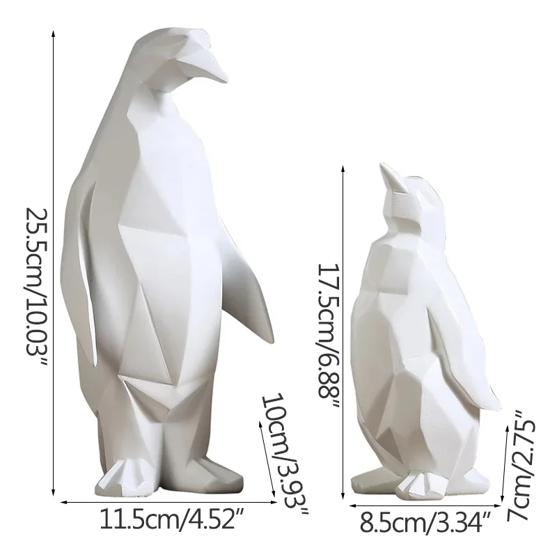 Šiaurės INS Origami Geometrinis Pingvinas Statula Abstrakčiai Gyvūnų Skulptūros Dervos Amatų Papuošalai Prabangių Namų Darbastalio Apdaila Dovana