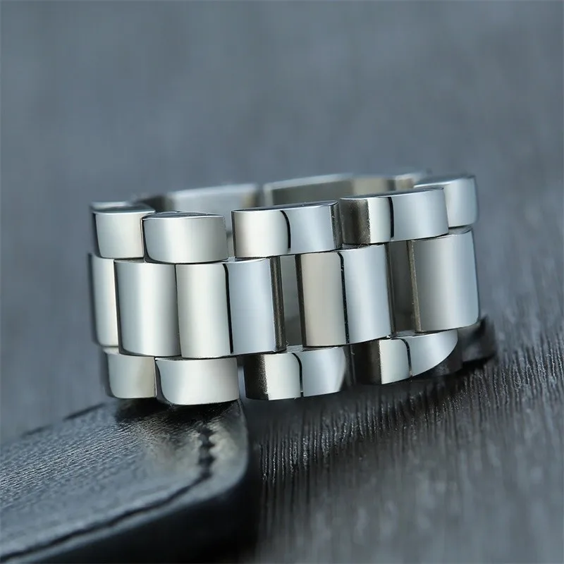 Vyriški Nerūdijančio Plieno Grandinės Žiedas sidabro spalvos 10mm Dizaineris Watchbrand Confirt Tilptų Žmogus Dropship Papuošalai