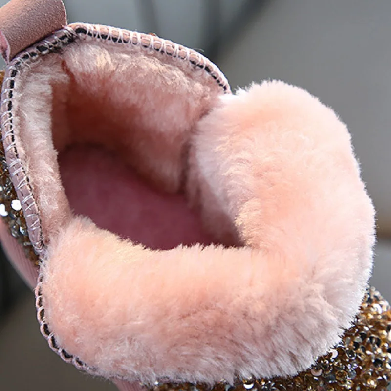 Vaikiški Batai, 2020 Korėjos Žiemos Mergaitės Jautėsi Šilta Princesė Pu Atsparus Vandeniui Bling Pliušinis Sniego Batai Kūdikiams Boot Batai Mergaitės Footware