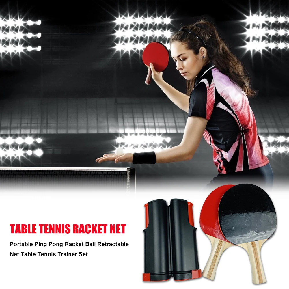 Profesionalus Stalo Teniso Treneris Nustatyti Nešiojamų Sporto Ping Pong Mokymo Įrangą su Raketę Ištraukiama Akių tinklas