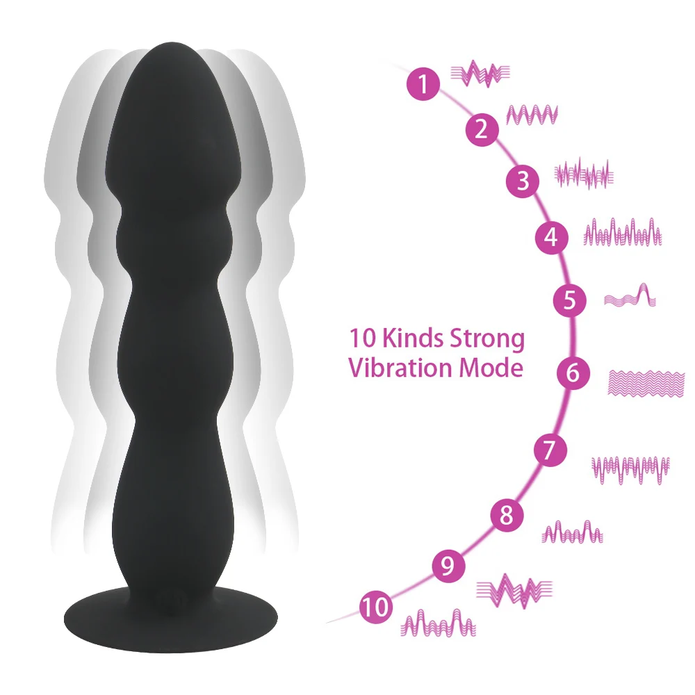 Nuotolinio Valdymo siurbtukas Butt Plug Granulių Dildo Vibratorius Analinis Kaištis atsparus Vandeniui Sekso žaisliukai Vyrams Vyrų prostatos Massager Vibrator