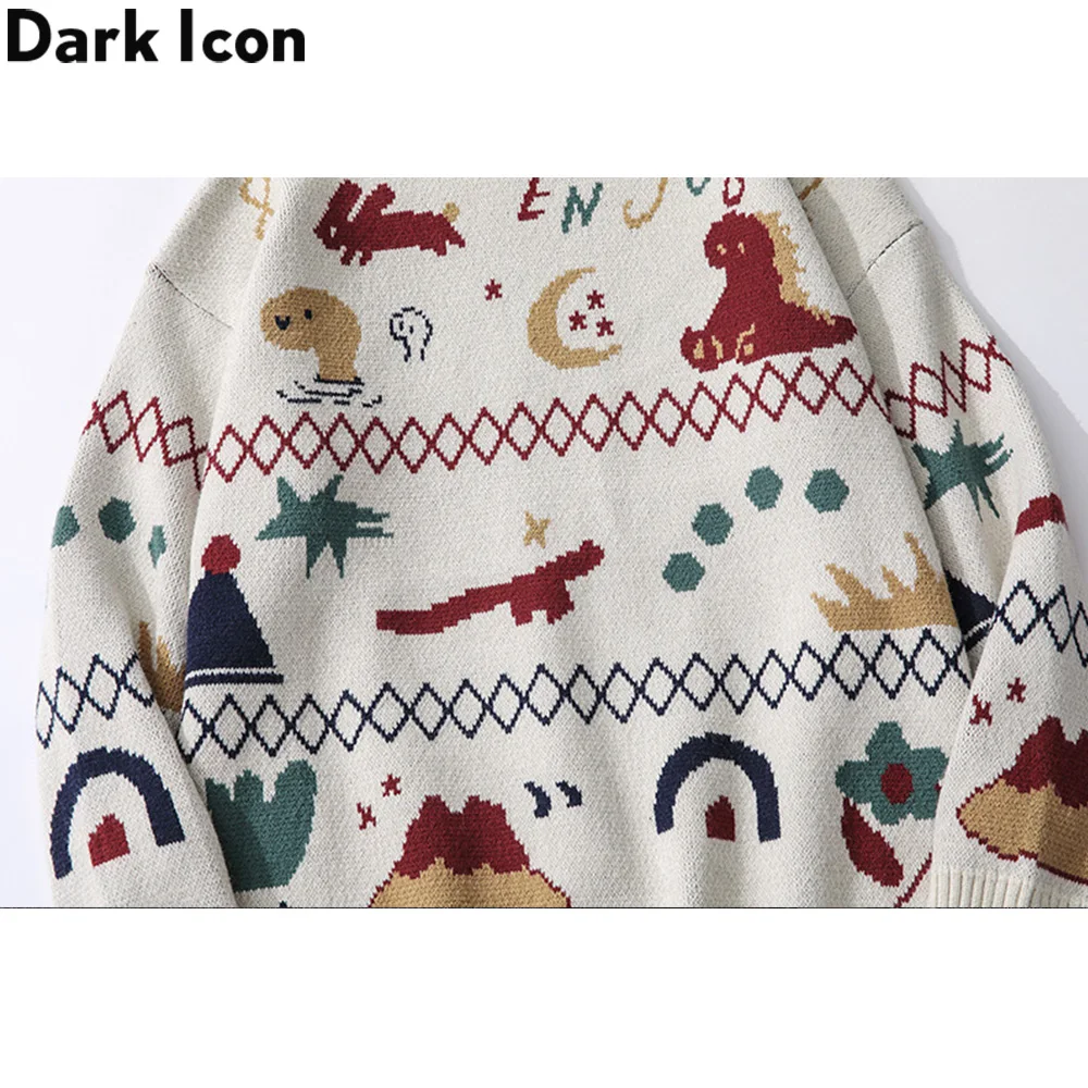 Tamsiai Piktogramą Kalėdų Džemperis Vyrams, Moterims Preppy Stiliaus vyriški Megztiniai Trikotažas Megztinis Berniukui, Mergina Studentams