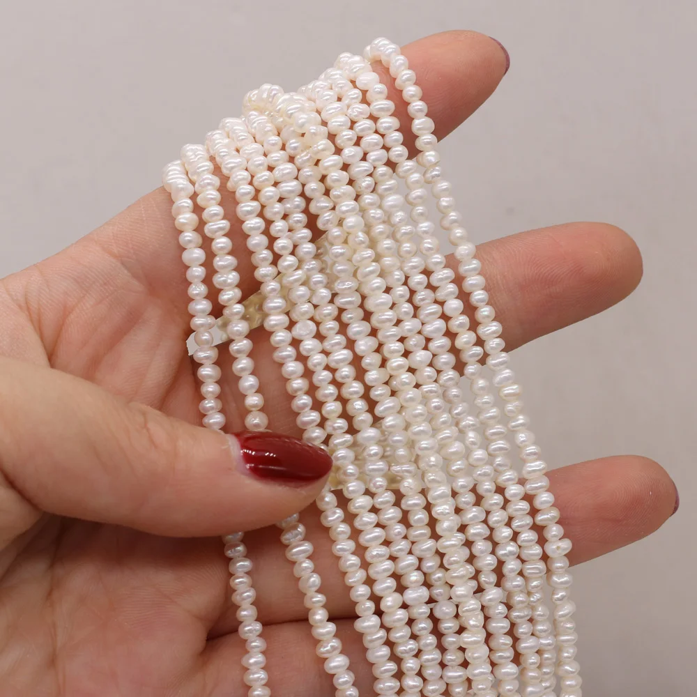 Natūralūs Gėlavandenių Perlų Bulvių Formos, Baltos spalvos Mažų Perlų Karoliukus, 