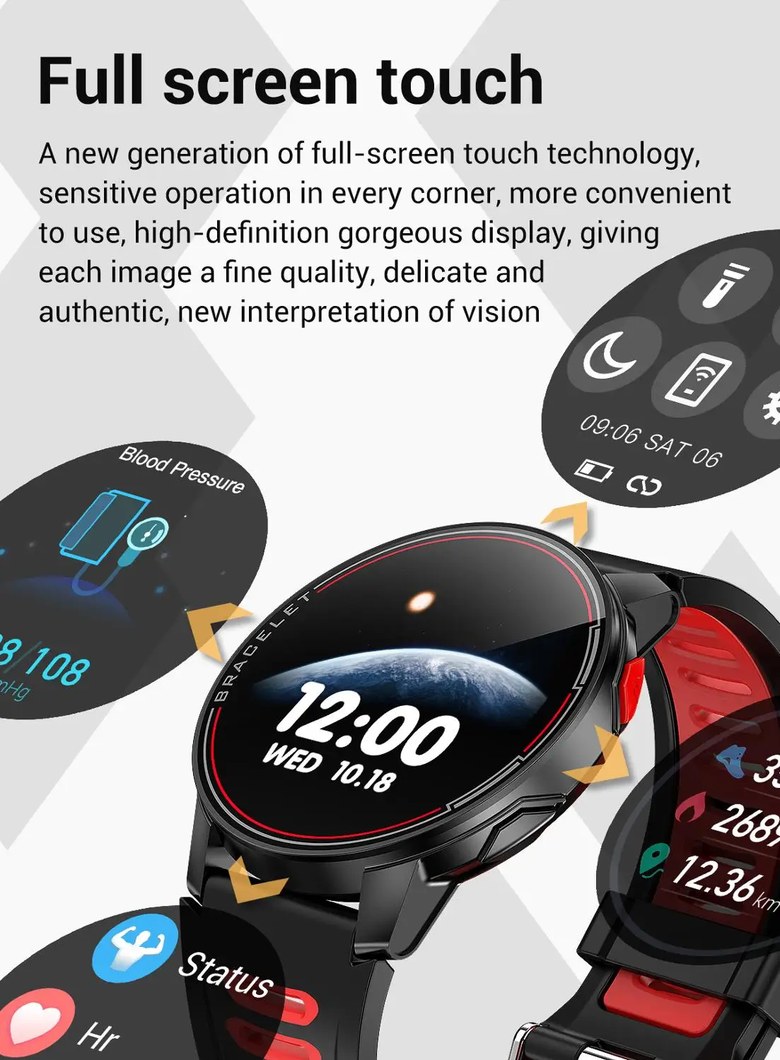 Samsung Galaxy A71 A51 A41 A21 A31 A11 A50S A70s A70 A80 A90 A6s Smart Žiūrėti IP68 Smartwatch Širdies ritmo Tracker Smart Žiūrėti