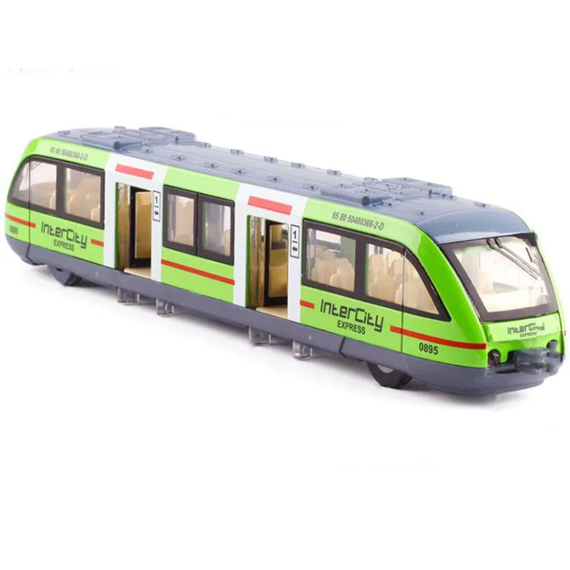 22CM Diecast Metalų Lydinio, Miesto Metro Metro Traukinio Traukti Atgal, Garso, Šviesos Automobilio, Sunkvežimio Modelis Žaislas Vaikams, Klasikinės