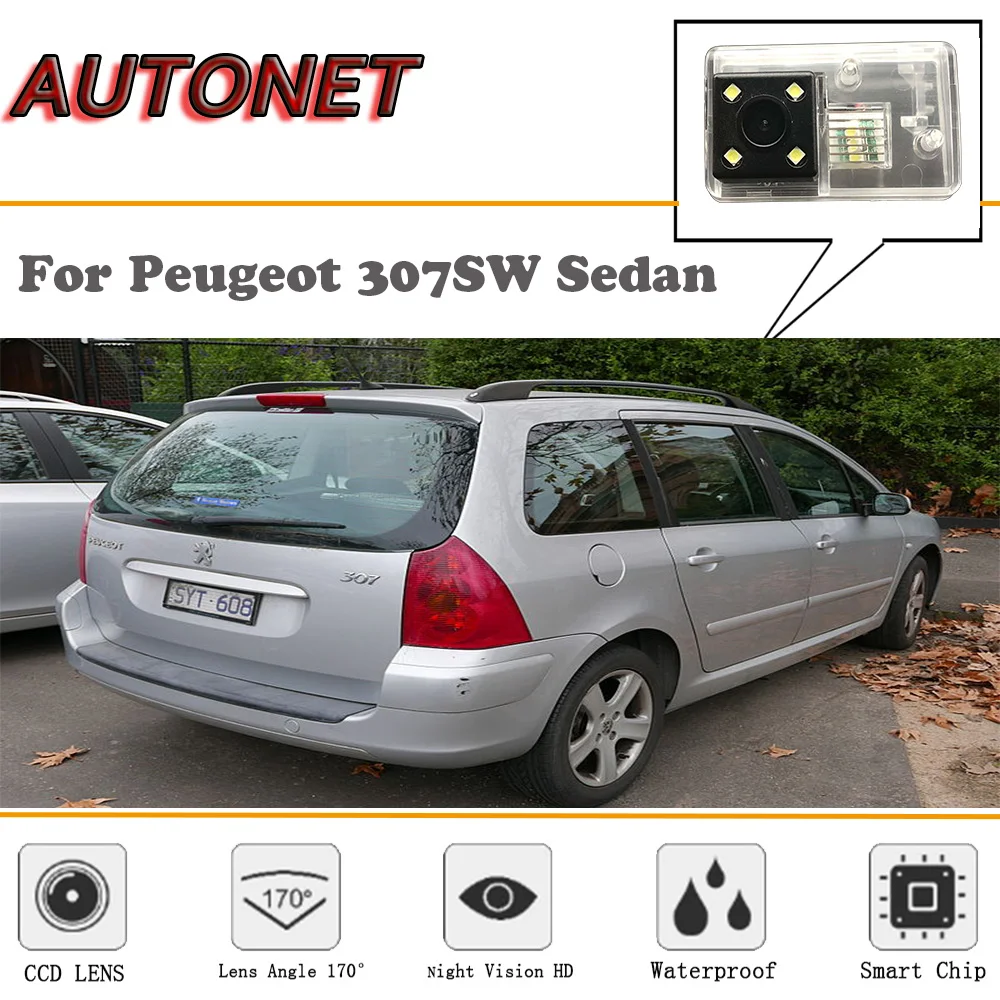 AUTONET Atsarginės Galinio vaizdo kamera Peugeot 307SW Sedanas/HD Night Vision/Parkavimo Kamera/licencijos veidrodinis fotoaparatas