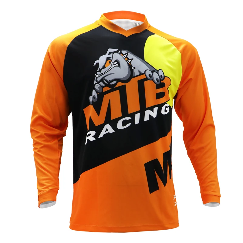 Custom MTB orange šuo sugeria Drėgmę ir prakaitą Off road DH MX kalnų dviračių komanda Marškinėliai ilgomis rankovėmis