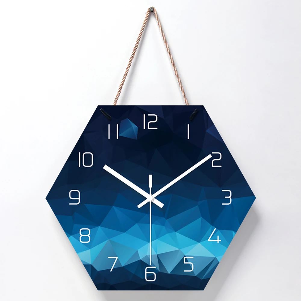 Silent Šešiakampis Didelis Sieninis Laikrodis Gražus Modernaus Dizaino Stiliaus Abstraktus Šeimos Apdailos Miegamasis, Svetainė Su Sienos Watchs