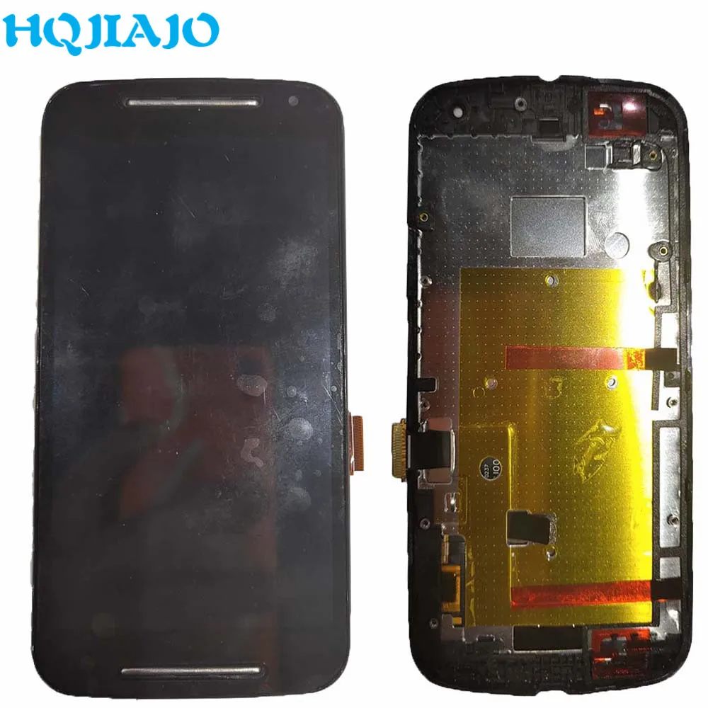 5Piece LCD Ekranas Motorola MOTO G2 LCD Ekranas Jutiklinis Ekranas skaitmeninis keitiklis Skirtas Moto G 2-oji G+1 XT1063 XT1069 XT1068 Su karkasu