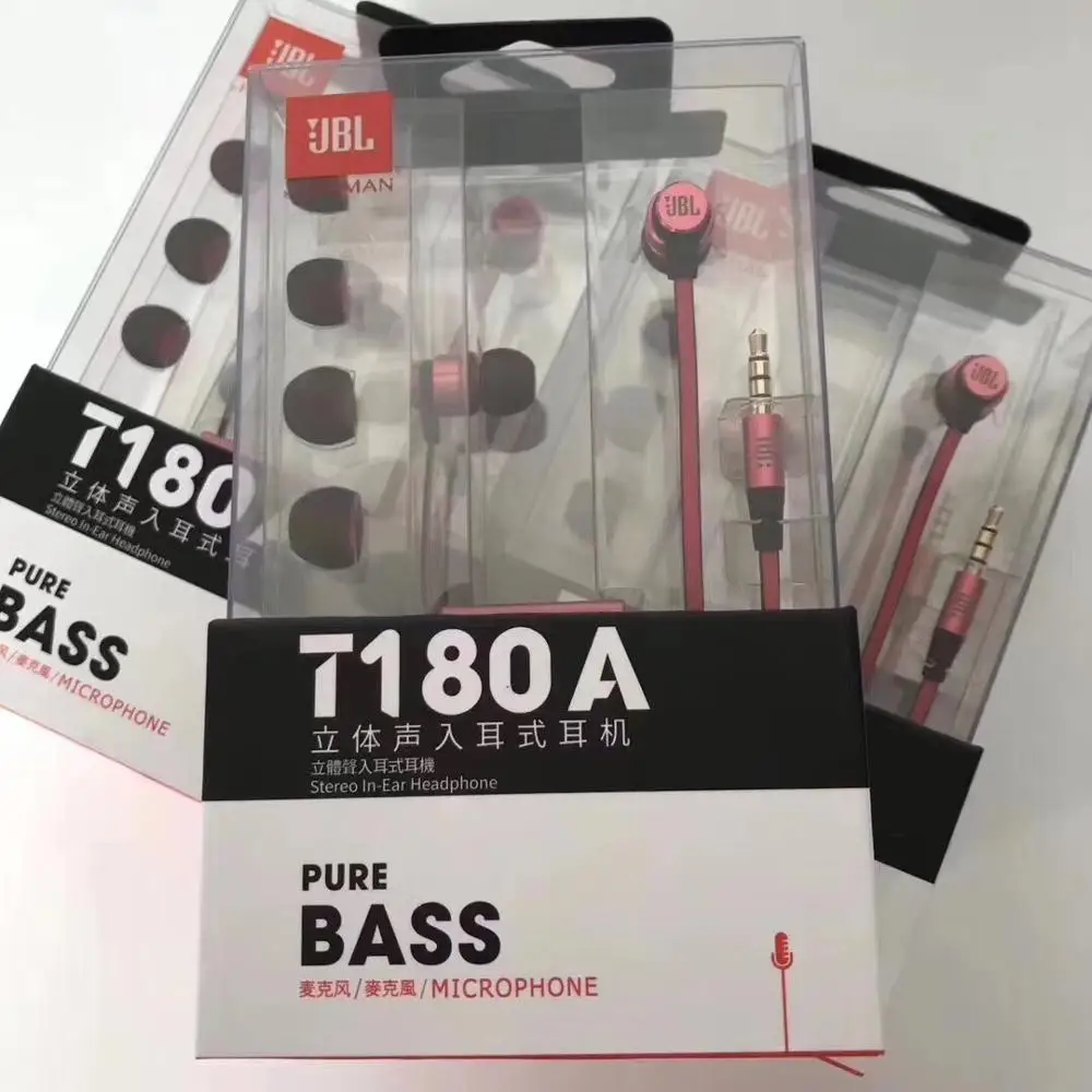 JBL T180A In-ear Eiti Remote Ausinės Su Mikrofonu Sporto, Muzikos Pure Bass Garso Ausines leagoo s9 