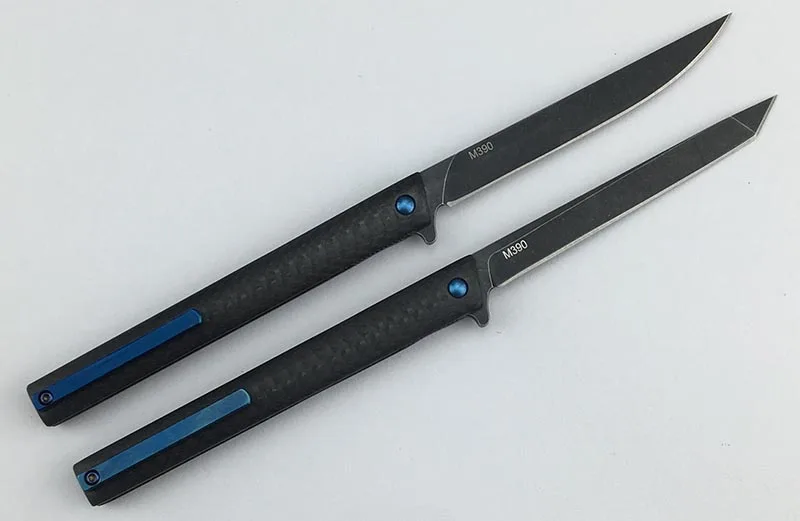 LEMIFSHE Pen Flipper sulankstomas peilis M390 plieno, Anglies pluošto rankena, lauko kempingas medžioklės kišenėje virtuvės vaisių peiliai praktinių