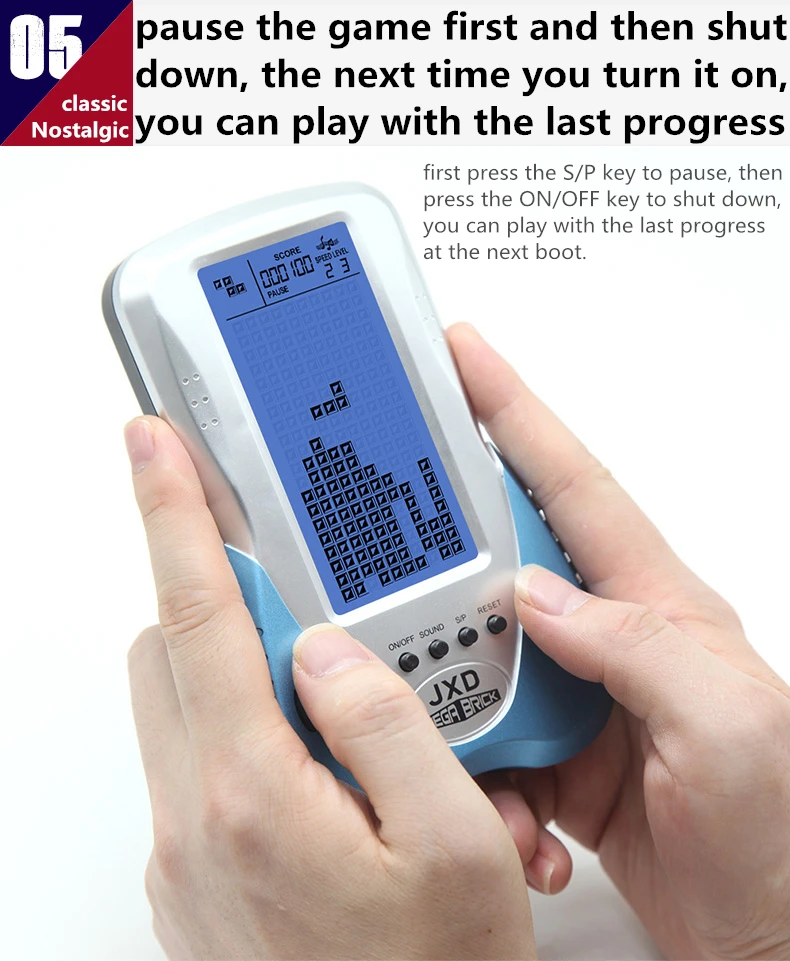 Naujas Mūrinis Žaidimų Konsolės Didelis Ekranas Tetris Žaidimų Konsolės Paramos Ausinių su 23 žaidimus Maitinamas 3*AAA arba Ličio bateriją Dovanų Žaislas