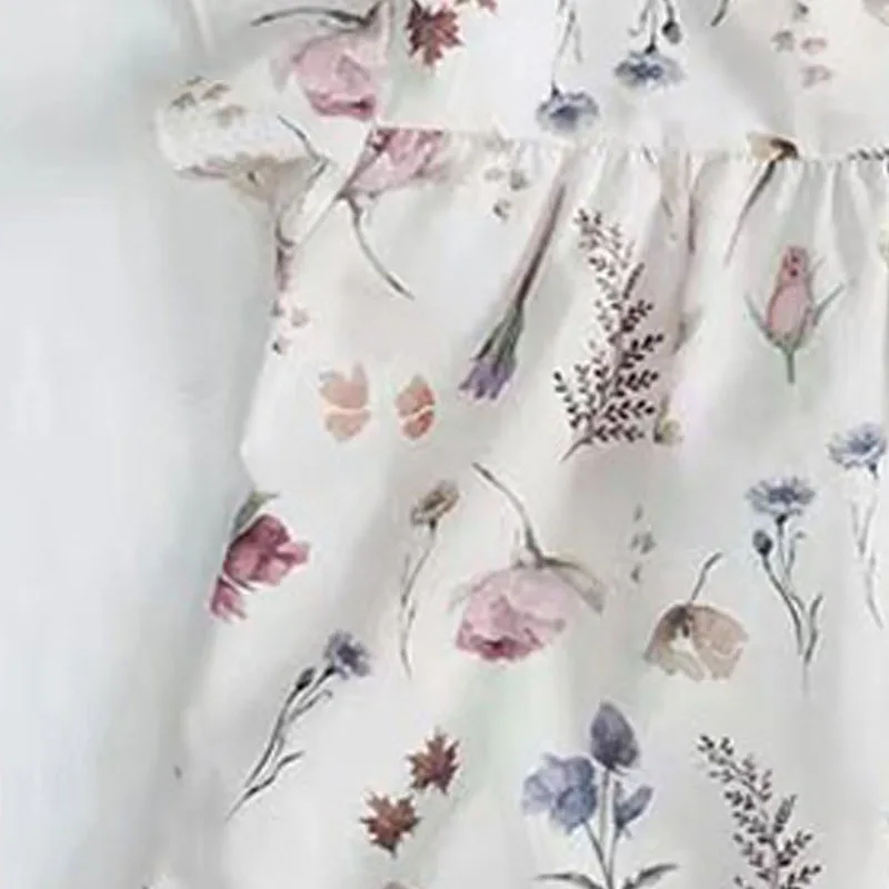 Melario Kūdikių Drabužiai Nustatyti Naujas Vasaros Bamblys Kostiumas Gėlių Plaukioja Rankovėmis Suknelė+Romper+Hat 4Pcs Drabužiai Kūdikiams, vaikiški Drabužiai