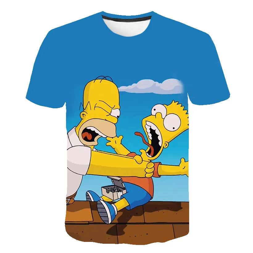 Simpsonai ir motinos tėvas laimingas, juokingi marškinėliai Berniukams 3D spausdinti marškinėliai trumpomis rankovėmis Harajuku stiliaus marškinėlius streetwear viršūnės