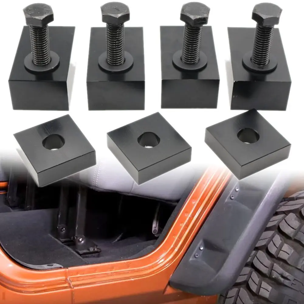 1Set Interjero Aksesuarų Galinės Sėdynės Atsilošti Komplektas su Varžtais ir Tarpinėmis Juodo Aliuminio dėl Jeep Wrangler JK 2007-2017 4 Durų