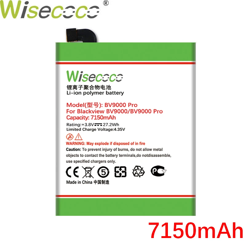 WISECOCO 7150mAh Baterija Blackview BV9000/ BV9000 Pro Telefonu Naujausias Gamybos Aukštos Kokybės Baterija Su Sekimo Numerį