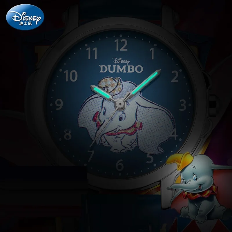 Disney Origina Vaikų, Kvarcinis Laikrodis Dumbo Animacinių filmų Berniukas Mergaitė Studentų PU Odos Juosta atspari Vandeniui Dovaną Apyrankės, Laikrodžiai Reloj