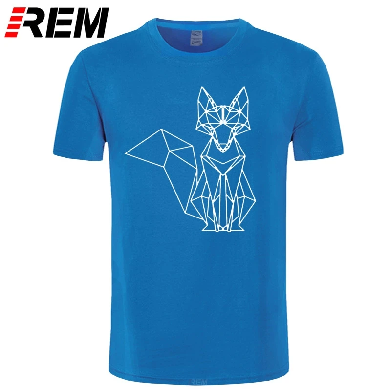 REM Geometrinis Fox T-shirt Minimalistinio Gyvūnų Abstrakčios Linijos Marškinėlius 2018 Naujų Animacinių filmų Fox Atsitiktinis T Shirts Aukščiausios Kokybės Medvilnės Jaunimo