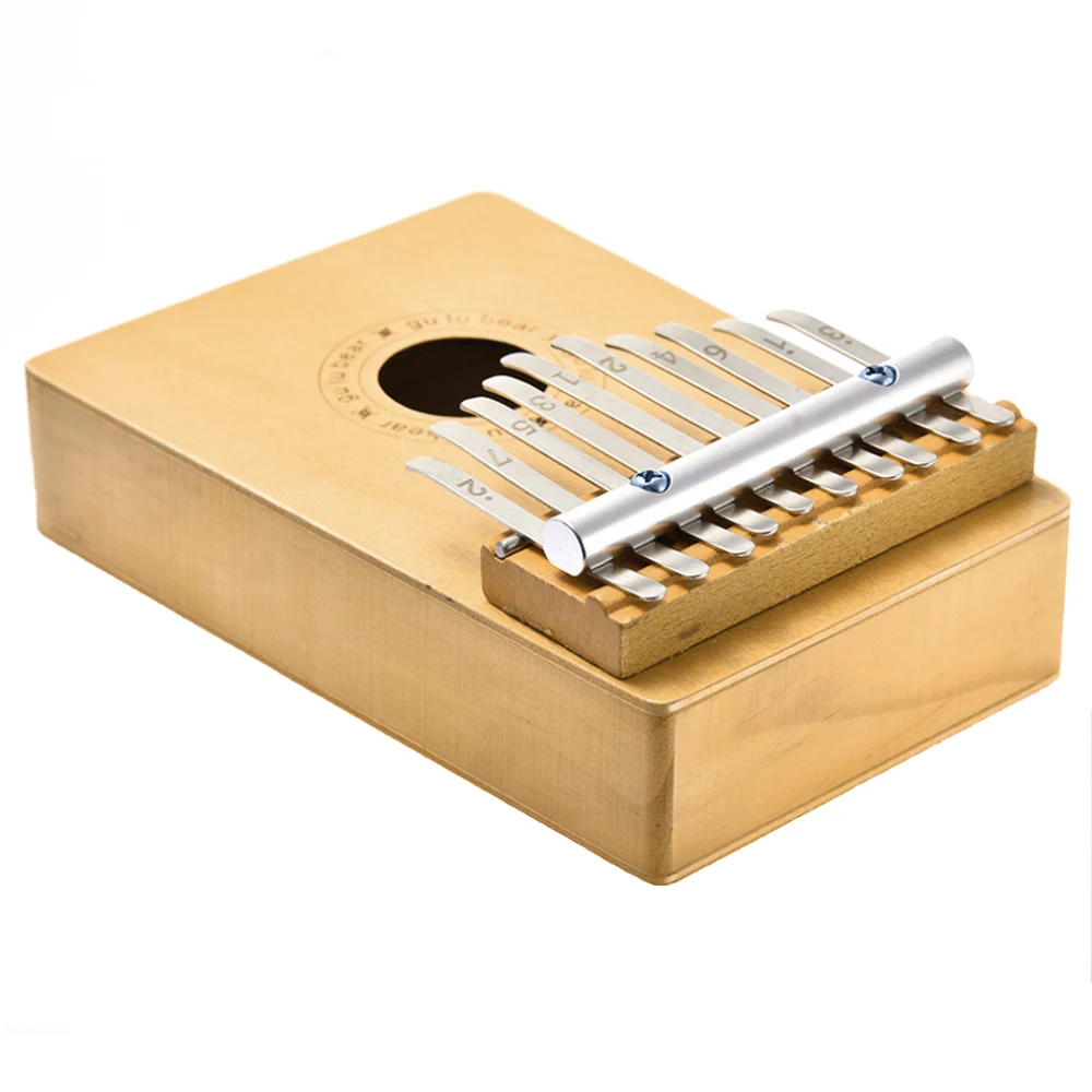 Įstaiga-Muzikos-Instrumentu 10 Klavišus Kalimba Orange Thumb Fortepijonas Mediena, Raudonmedžio Pradedantiesiems Kalimba Maišelį su 