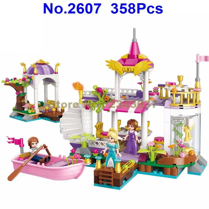 358pcs merginos princesė lėja ežero šalis 3 apšviesti pastato blokas Žaislas