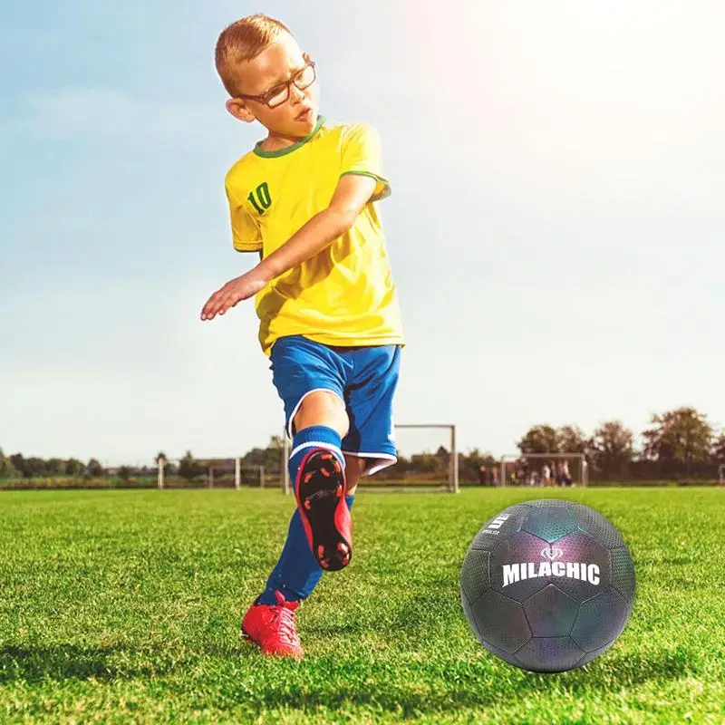 Naujas Atspindintis Futbolo Vaikų Lauko Sporto Mokymo Šviesos Atšvaitais, Kietas Pripučiami Futbolo