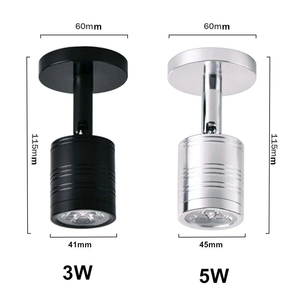 [DBF]Juoda/Sidabrinė/Balta Kūno Paviršiaus Sumontuoti Downlight 3W 5W LED Lubų Vietoje Šviesos Fono Paveikslėlį Sienos, Soft Tube Vietoje Šviesos